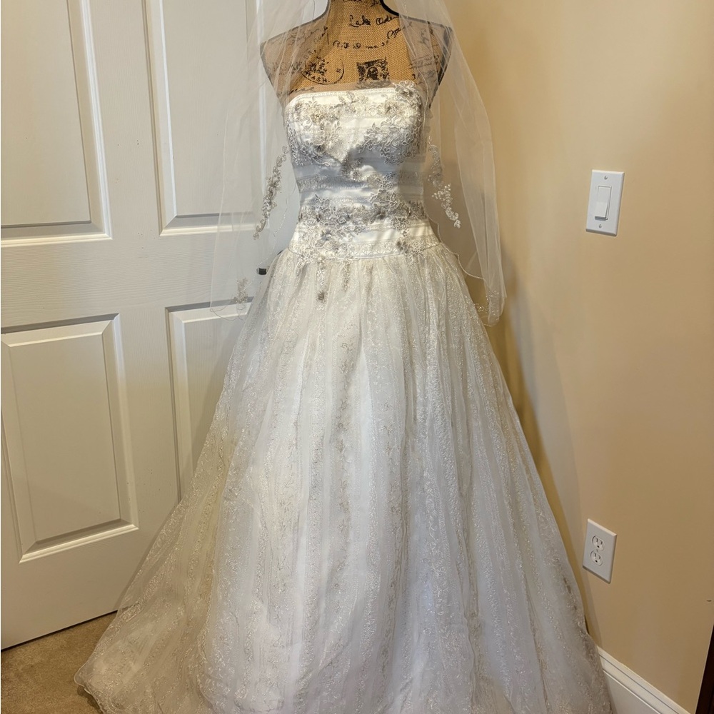 Melissa Sweet Strapless White Bridal Dress